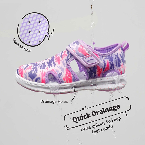 Kids Camouflage Quick Dry Water Sandals - PURPLE PINK - 1